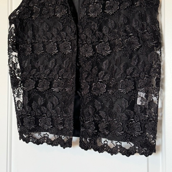 April Cornell Black Lace Vest Top 100% Cotton Size Large - Picture 9 of 12